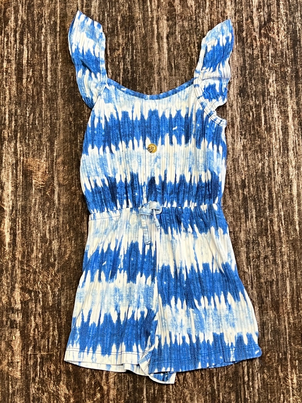 Blue and White Girls' Romper